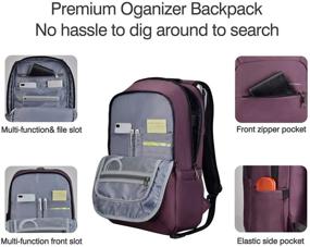 img 2 attached to 🎒 Stay Stylish and Secure: KOPACK Slim Women Laptop Backpack 15.6 inch with USB Charging Port, Anti Theft Laptop Bag College Purple