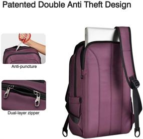 img 3 attached to 🎒 Stay Stylish and Secure: KOPACK Slim Women Laptop Backpack 15.6 inch with USB Charging Port, Anti Theft Laptop Bag College Purple