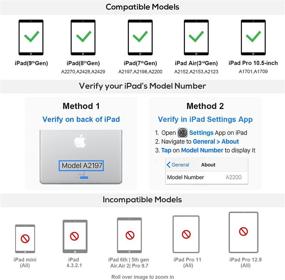 img 2 attached to 🔌 Typecase Touch iPad Keyboard Case with Trackpad - 10.2 inch iPad 2021 9th, 8th, 7th Gen, Air 3, Pro 10.5-10 Color Backlight, 360° Protective Slim Cover with Apple Pencil Holder
