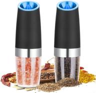 🧂 aiwanting electric salt and pepper grinder set - gravity automatic, battery-powered with adjustable thickness & led lights - convenient one-handed operation - 2 pack logo