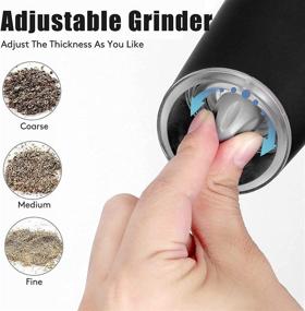 img 1 attached to 🧂 AIWANTING Electric Salt and Pepper Grinder Set - Gravity Automatic, Battery-Powered with Adjustable Thickness & LED Lights - Convenient One-Handed Operation - 2 Pack