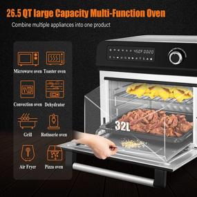 img 3 attached to Versatile 10-in-1 XL 26.5Qt Toaster Oven Air Fryer Combo: Convection, Rotisserie, Dehydrator, 1700W Power, Healthy Oil-less Cooking