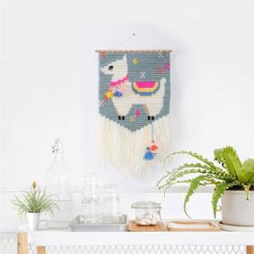 img 2 attached to 🦙 Sozo - 3D Colorful DIY Wall Art Embroidery Kit for Beginners. Includes Wooden Dowels for Easy Display. Easier Than Cross Stitch. Size: 12.75" X 11" (Llama)