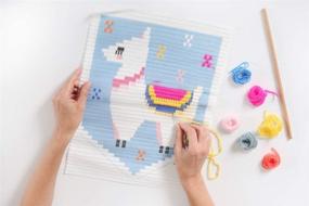 img 1 attached to 🦙 Sozo - 3D Colorful DIY Wall Art Embroidery Kit for Beginners. Includes Wooden Dowels for Easy Display. Easier Than Cross Stitch. Size: 12.75" X 11" (Llama)