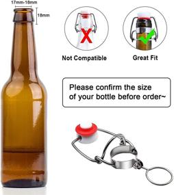 img 2 attached to 🍺 FERRODAY [12 +12] 18mm Swing Top Glass Bottle Caps for Beer Bottles - Flip Top Airtight Lids, Leakproof Easy Cap Swing Top, 12 Swing Caps with Replacement Silicone Gaskets