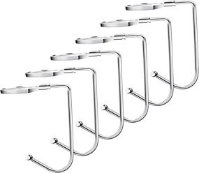 img 4 attached to Silver Christmas Stocking Holders for Mantle Hooks - Non-Slip Safety Grip Fireplace Hooks for Christmas Party Decoration (Set of 6)