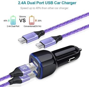 img 2 attached to Fast Charging Car Adapter Type C Cable 6FT Compatible with Samsung Galaxy S20 Plus/Ultra, S10 S10e, Note 20/10, A21 A51 A50 A20, A01 A11 A70 A71 A31 A41 A9, LG G8X V60 V50 G9 Thinq K51 - C Phone Charger