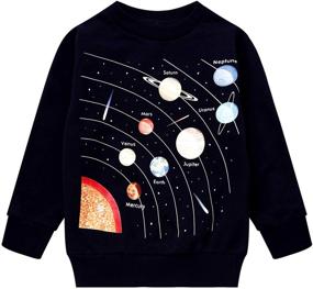 img 4 attached to Boys Cartoon Sweatshirts – Long Sleeve Crewneck Pullover for Toddlers and Kids – Winter Warm Shirt (3t-8t)