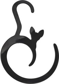 img 4 attached to 👔 Black Non-Slip Belt Rack Scarf Ring Hangers – Convenient Closet Organizer Accessory Holders for Ties, Scarves, Belts, Jewelry, and Sphynx Cat Clothes (1 Piece)