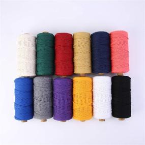 img 2 attached to 🧵 3мм x 109 ярдов горчичный макраме шнур: красочный хлопковый канат для настенных подвесок, подвесных горшков и ремесел.