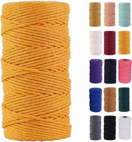 img 4 attached to 🧵 3мм x 109 ярдов горчичный макраме шнур: красочный хлопковый канат для настенных подвесок, подвесных горшков и ремесел.