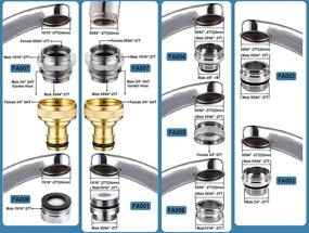 img 1 attached to 🚰 Brass Faucet Adapter Kit: 9-Piece Set for Kitchen Sink Faucet to Garden Hose, Water Filter, and Standard Hose Connections. Includes Diverter, Faucet Aerator, and Thread Seal Tape.