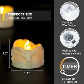 img 3 attached to 🕯️ BEICHI Bright and Romantic Flickering Bulb Battery Operated Flameless LED Tea Light, Pack of 18, Electric Fake Candle in Warm White with 6 Hours on and 18 Hours Off. Automatically Cycles in 24 Hours for Optimal Efficiency.