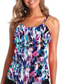 img 2 attached to Summer Mae Tankini Flounce Printed Women's Clothing