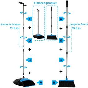img 3 attached to Premium Stainless Steel Dustpan and Cleaning Broom Combo: Extra-Long Handle, Easy to Clean and Assemble, Durable & Foldable - Ideal for Home, Room, Office, and Lobby Use (Black & Blue)
