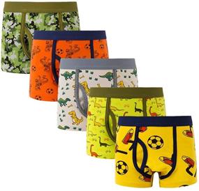 img 4 attached to Pack of 5 Soft Cotton Fashion Boxer Brief Underwear for Boys