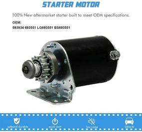 img 3 attached to 🔌 Premium Starter Motor Replacement for Cub Cadet, John Deere, Sabo, Scotts, and Toro - 14.5-18.5 HP Models 1998-2011 | Part Number: 693551 LG693551
