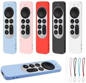 img 1 attached to Suublg Silicone Apple Remote Case Protective Cover with Lanyard for Apple 📱 4K TV Series 6th Gen Remote Control (2021 Release): Full Access, Multi-Color Options (Black)