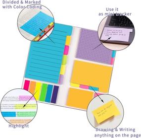 img 2 attached to ✨ Colorful Sticky Notes Divider Set - 402pcs with Color Coding, 60 Ruled Lined, 48 Dotted, 48 Blank, Orange & Pink, 150 Index Tabs