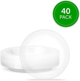 img 1 attached to 🍽️ Plasticpro 7'' Premium Crystal Clear Disposable Plastic Party Plates - Pack of 40: Elegant and Convenient Tableware Solution!
