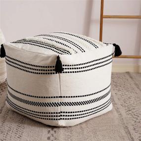 img 4 attached to Blue Page Neutral Decorative Unstuffed Home Decor in Poufs