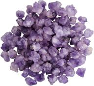 🔮 sunyik natural amethyst rough stone: irregular raw crystal point loose gemstone for healing, reiki jewelry making, and decoration - size 0.7”-1.5”, weight 0.5lb (33-40 pieces) logo