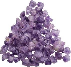 img 2 attached to 🔮 SUNYIK Natural Amethyst Rough Stone: Irregular Raw Crystal Point Loose Gemstone for Healing, Reiki Jewelry Making, and Decoration - Size 0.7”-1.5”, Weight 0.5lb (33-40 pieces)
