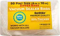 🔒 50 pint size zipper vacuum sealer bags (6x10 inches) - outofair vacuum seal zip bags, bpa free commercial grade, compatible with foodsaver & other sealing systems, ideal for portable snacks logo