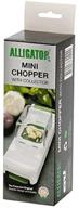 🐊 alligator mini clickbox onion cutter: compact and efficient stainless steel kitchen tool, in white/green, 17.8 x 5.1 x 5.1 cm logo