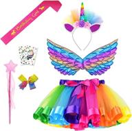 🦄 enchanting rainbow unicorn birthday costumes headband: sparkle with magic! logo