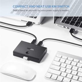 img 2 attached to 🔄 UGREEN USB Sharing Switch USB 2.0 Peripheral Switcher Adapter Box - Share 1 USB Device Hub between 2 Computers for Printer Scanner, Includes 2 Pack USB 2.0 Male Cable