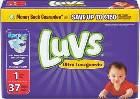 img 3 attached to Luvs Overnight Diapers Size 1 (37ct) for 👶 Babies 8-14lbs - Includes Bonus 10ct Honest Baby Wipes