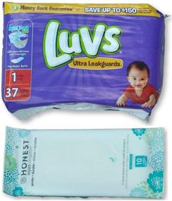 img 4 attached to Luvs Overnight Diapers Size 1 (37ct) for 👶 Babies 8-14lbs - Includes Bonus 10ct Honest Baby Wipes