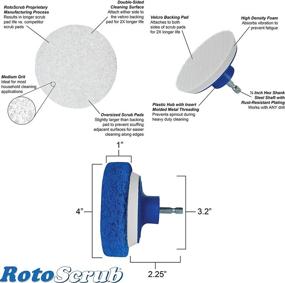 img 1 attached to 7-Pack RotoScrub Multi-Purpose Drill Brush Kit - Ideal for Bathroom Cleaning: Showers, Tubs, Tile, Floors, Sinks, Toilets, Grout, and Grime Removal - Reversible Blue and White Scrub Pads