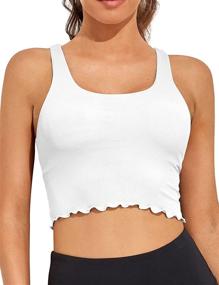 img 4 attached to Cropped Workout Racerback Longline Athletic Sports & Fitness for Other Sports