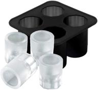 silicone shot glass mold for resin & frozen whiskey glass ice cubes - 4 nice round ice cups, 2” x 1.3” size - holds 1oz logo