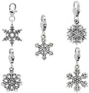 ❄️ housweety 30 christmas snowflake clip on charm: a perfect fit for your chain bracelet logo