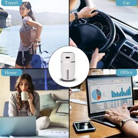 img 1 attached to 🌬️ White1 Mini USB Humidifier with 7-Colors Light, Dual Spray Mist, Auto Shut-Off, Ultra Quiet, Compact Personal Humidifier for Travel, Office, Car, Baby, Bedroom - NovoLido