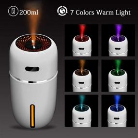 img 3 attached to 🌬️ White1 Mini USB Humidifier with 7-Colors Light, Dual Spray Mist, Auto Shut-Off, Ultra Quiet, Compact Personal Humidifier for Travel, Office, Car, Baby, Bedroom - NovoLido