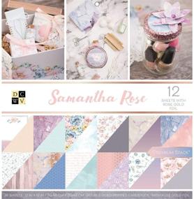 img 2 attached to Enhance Your Crafts with DCWV Samantha Rose Premium Printed Cardstock Stack – 12"X12" Card Stock Collection