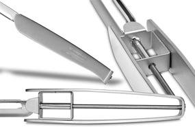 img 2 attached to 🔪 Seki Japan Long Stainless Steel Vegetable Peeler: Efficiently Peel with Plastic Safety Cover