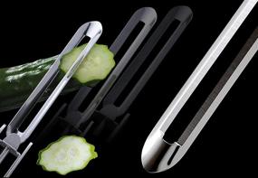 img 1 attached to 🔪 Seki Japan Long Stainless Steel Vegetable Peeler: Efficiently Peel with Plastic Safety Cover