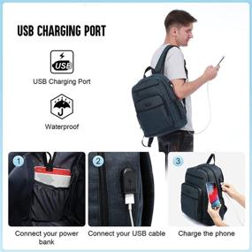 img 2 attached to Laptop Backpack Work Travel Backpack For Women Men School Computer Bag College Bookbag Business Backpack Purse With USB Charging Port Students Backpack