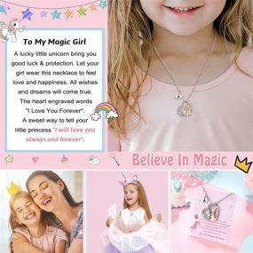 img 3 attached to Hypoallergenic Letter Initial Necklaces for Girls - Magical Unicorn Gifts for Daughter's Birthday or Christmas Jewelry