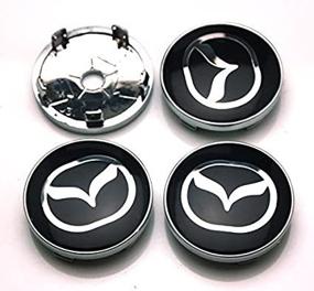 img 4 attached to 🚗 BENZEE 4pcs W240 Black 60mm Car Emblem Badge Sticker Wheel Hub Caps Centre Cover for MAZDA 2 3 6 ATENZA AXELA CX-5 CX-7 CX-8