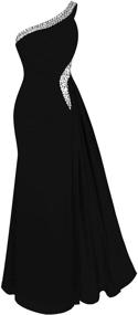img 1 attached to Angel Fashions Shoulder Ruching Beading Evening Women's Clothing in Dresses
