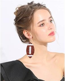 img 2 attached to 💎 Sparkling Charm: CHUNYANAN Sequined Leather Football Dangle Earrings - Stylish Tassel Jewelry Gift for Women & Girls