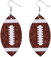 💎 sparkling charm: chunyanan sequined leather football dangle earrings - stylish tassel jewelry gift for women & girls logo