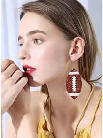 img 1 attached to 💎 Sparkling Charm: CHUNYANAN Sequined Leather Football Dangle Earrings - Stylish Tassel Jewelry Gift for Women & Girls