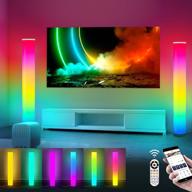 🔮 enhance living room & bedroom ambiance with 2-pack rgb corner floor lamp: app smart, music sync, color changing led lights, dimmable, remote controlled - perfect for colorful atmosphere decoration & soft lighting логотип